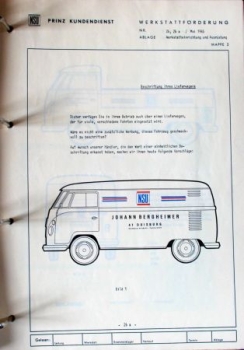 NSU Motorenwerke "Werkstatt-Foerderung" 1964 Advertising-File Factorydesign (6297)